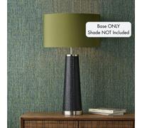 Pacific Lifestyle Laurence Black Croc Leather And Silver Table Lamp Base