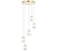 Pacific Lifestyle LED Pendant Light Multi Drop Cluster Gold White Glass | Gold toned drops with white glass and built-in LEDs, a glamorous cluster light with no bulbs to replace