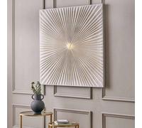 Pacific Lifestyle Light Grey And Gold Metal Starburst Wall Art
