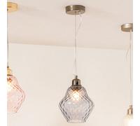 Pacific Lifestyle Lisbon Grey Optic Diamond Glass Pendant