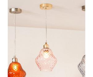 Pacific Lifestyle Lisbon Rose Optic Diamond Glass Pendant