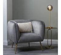 Pacific Lifestyle Lucca Grey Velvet And Metal Modern Occasional Armchair