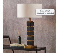 Pacific Lifestyle Maximo Matt Black And Antique Brass Cube Design Table Lamp Base