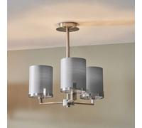 Pacific Lifestyle Midland Brushed Nickel And Grey Marble Effect 3 Arm Pendant