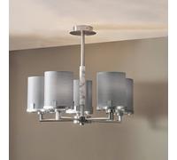 Pacific Lifestyle Midland Brushed Nickel And Grey Marble Effect 5 Arm Pendant