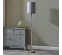 Pacific Lifestyle Midland Brushed Nickel And Grey Marble Effect Floor Lamp
