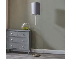 Pacific Lifestyle Midland Brushed Nickel And Grey Marble Effect Floor Lamp