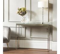Pacific Lifestyle Mirrored Glass Console Table With Bevelled Edge And Silver Metal Frame 100Cm, Elysee
