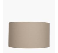 Taupe Cylinder Lampshade for Table Lamps | Cream Drum Cotton Lamp Shade for Floor Lamps | Soft Brown Lined Fabric Shades for Living Room (Taupe, 30cm)