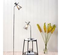 Pacific Lifestyle Monroe Smoke Waisted Glass And Silver Metal Table Lamp