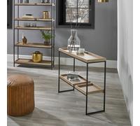 Pacific Lifestyle Natural Wood And Black Metal 2 Shelf Unit