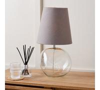 Ruma Clear Glass Table Lamp with Terracotta Shade Ruma Clear