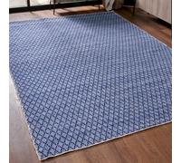 Pacific Lifestyle Denim Blue/White Ikat Rectangular Rug, Blue