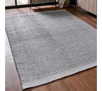 Pacific Lifestyle Outdoor Indoor Graphite And White Basket Weave Pattern Rug