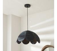 Pacific Lifestyle Petal Scalloped Black Raffia Pendant