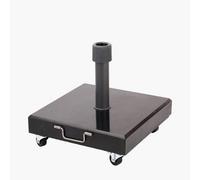 Pacific Lifestyle Polished Black Granite 40Kg Wheeled Parasol Base For Centre Pole Parasols