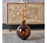 Pacific Lifestyle Round Vase In Pecan Brown Recycled Glass