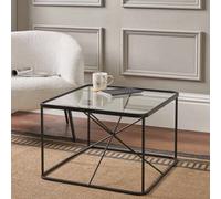 Pacific Lifestyle Roxy Glass And Black Metal Coffee Table