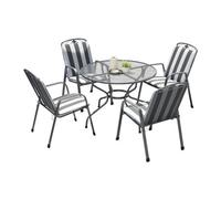 Pacific Lifestyle Savoy 4 Seater Mesh Metal Round Dining Set With Cushions