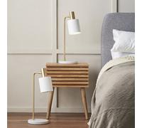 Pacific Lifestyle Set Of 2 Biba Marble Footed White And Gold Table Lamp
