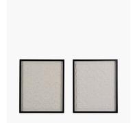 Pacific Lifestyle Set Of 2 Circular Pattern Natural Paper Design Wall Art With Black Frames