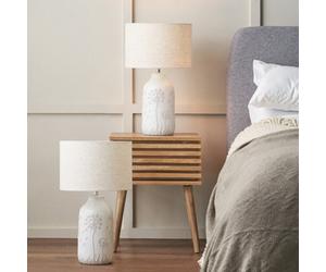 Pacific Lifestyle Set Of 2 Flora White Floral Ceramic Table Lamp