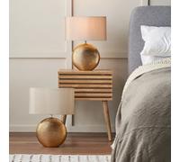 Pacific Lifestyle Set Of 2 Mabel Bronze Dot Textured Ceramic Table Lamp