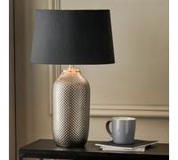 Silver Textured Ceramic Table Lamp silver-coloured