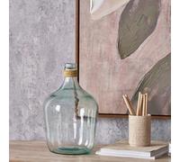 Pacific Lifestyle Small Clear Recycled Glass Bottle Vase With Raffia Neck