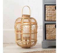 Pacific Lifestyle Small Natural Bamboo And Glass Lantern
