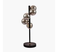 Ruma Retro Glass Ball & Metal Table Lamp Industrial Art Deco Design in Black Ruma Black