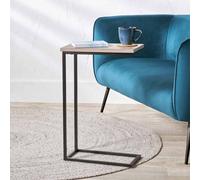 Pacific Lifestyle Soho Natural Wood Veneer And Black Metal Supper Side Table