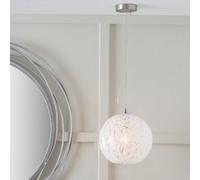 Ruma Speckled White Glass Pendant Ceiling Light Ruma White