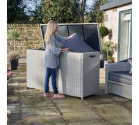 Olivia's Outdoor Stone Grey Large Cushion Box