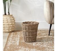 Pacific Lifestyle Tobs Round Grey Kubu Rattan Waste Paper Bin