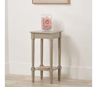 Pacific Lifestyle Traditional Square Taupe Side Accent Table With Bottom Shelf