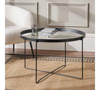 Pacific Lifestyle Voss Mirrored Glass And Black Wood Veneer Coffee Table