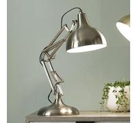 Pacific Lifestyle White LED Reading Lamp | Swing Arm Desk Lamp for Office & Bedroom | Daylight Monitor Lamp (Silver)