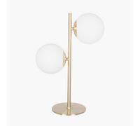 Pacific Lifestyle White Orb And Gold Metal Table Lamp