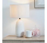 Pacific Lifestyle White Vintage Textured Ceramic Table Lamp