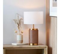 Pacific Lifestyle Wood Effect Ceramic Table Lamp With Shade