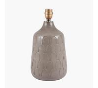 Pacific Lighting Coco Grey Gloss Art Deco Arch Stoneware Table Lamp Base | Fits 35cm shade, base only, shade not included, E27 screw fitting, 37cm tall, 19cm base, UK plug with in-line switch