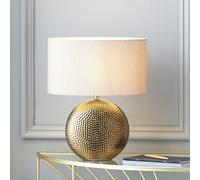 Bronze Dot Textured Ceramic Table Lamp, Brown