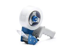Pacific Mailer 2 Inch Tape Gun Dispenser with 2 Inch Carton Packing Tape, Lightweight Industrial Side Loading Tape Dispenser - Blue