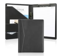 Pacific Mailer Padfolio Clipboard Folder Portfolio Organizer with Removeable Clipbaord Folio Clipboard Binder [Black]