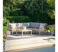 Pacific Malta 5 Seater Wooden Garden Corner Sofa Set-Natural