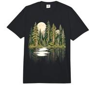 Pacific Northwest Forest Moon Reflection Wilderness Mountain Comfort Colors Adult Heavyweight T-Shirt