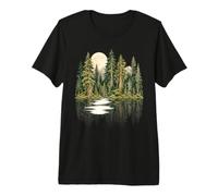 Pacific Northwest Forest Moon Reflection Wilderness Mountain Premium T-Shirt