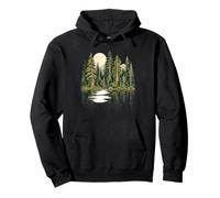 Pacific Northwest Forest Moon Reflection Wilderness Mountain Pullover Hoodie