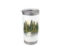 Pacific Northwest Forest Moon Reflection Wilderness Mountain Stainless Steel Insulated Tumbler
